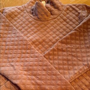 J. Crew Quilted Cowl Neck Sweater in Brown Size L